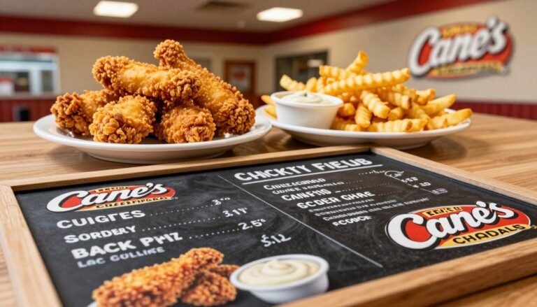 raising cane's chicken fingers menu