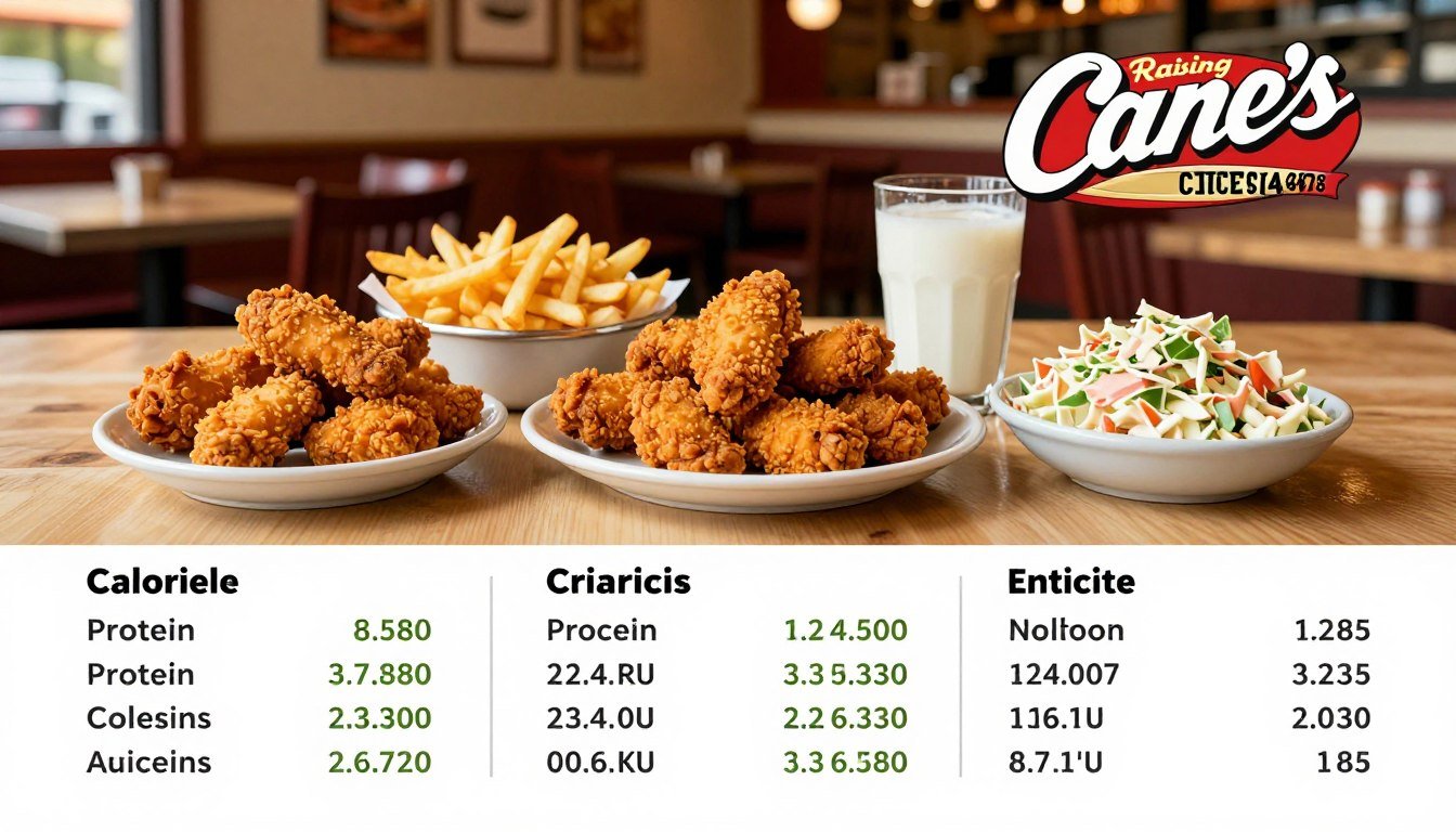 raising cane's menu calories